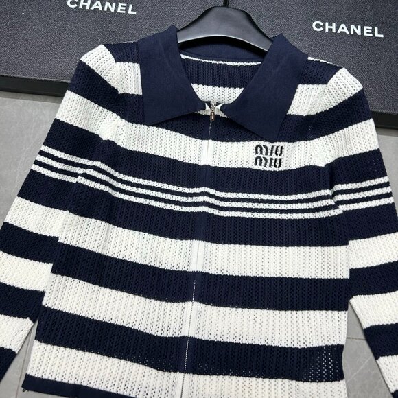 Miu Miu  Women's Knit Cardigan Blue Top - Picture 3 of 5